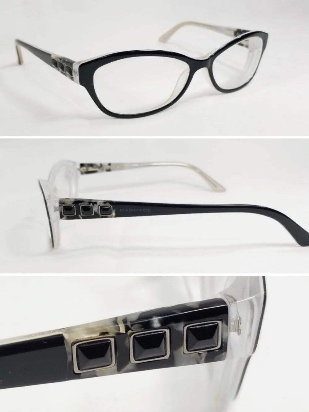 RAMPAGE R184 BLK BLACK AUTHENTIC CATS EYE WOMENS EYEGLASSES